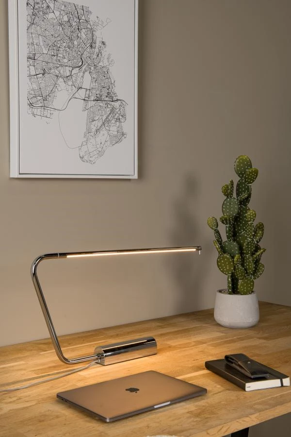 Lucide MADISON - Schreibtischlampe - LED Dim to warm - 1x9W 2600K/2800K - Chrom - Atmosphäre 1
